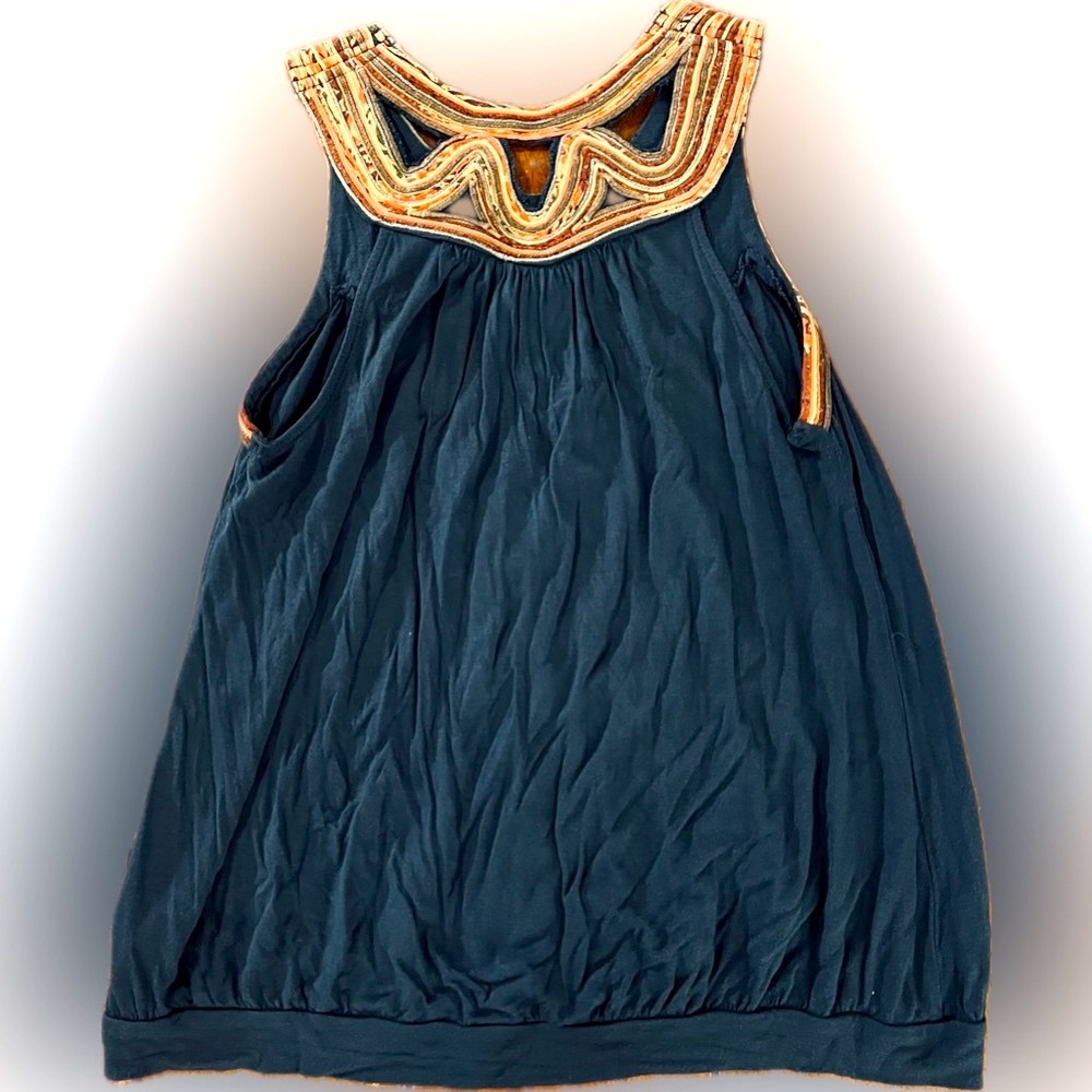 Stylish Teal Embroidered and open cut top